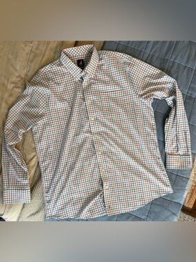 Johnnie-O Performance Button Down Shirt Mens XL Plaid Stretch